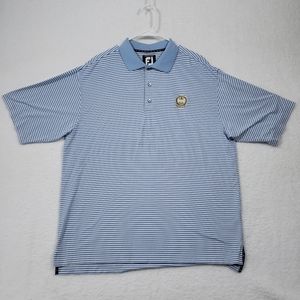 🚫SOLD🚫Footjoy titleist embroidered tour patch striped golf polo shirt mens L